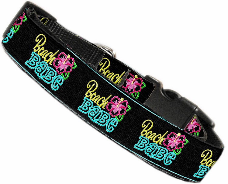 Beach Babe Nylon Dog Collar XL